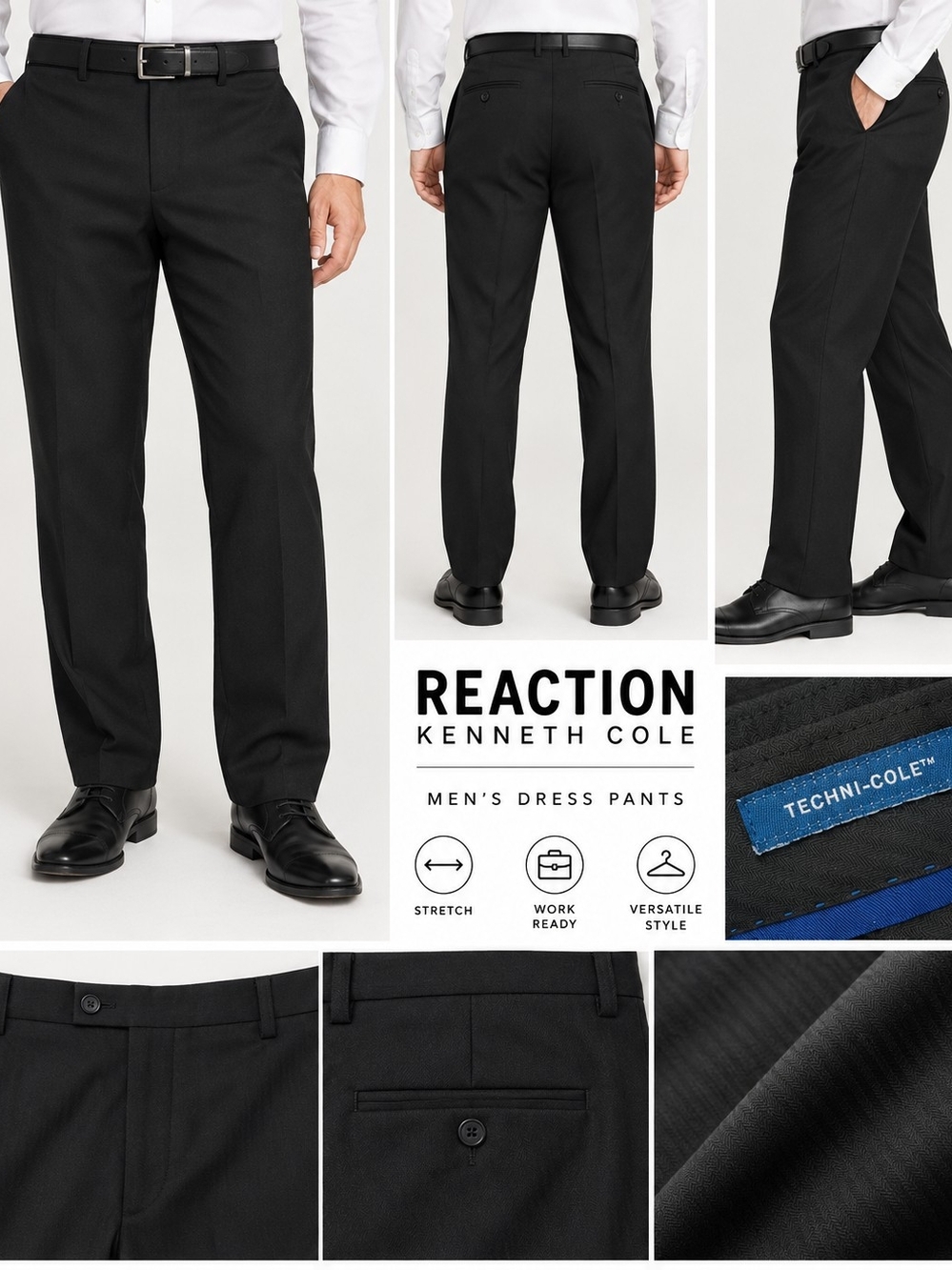 Reaction Kenneth Cole Men’s Dress Shorts — Black